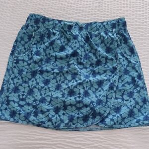 Aqua And Blue Floral Skort